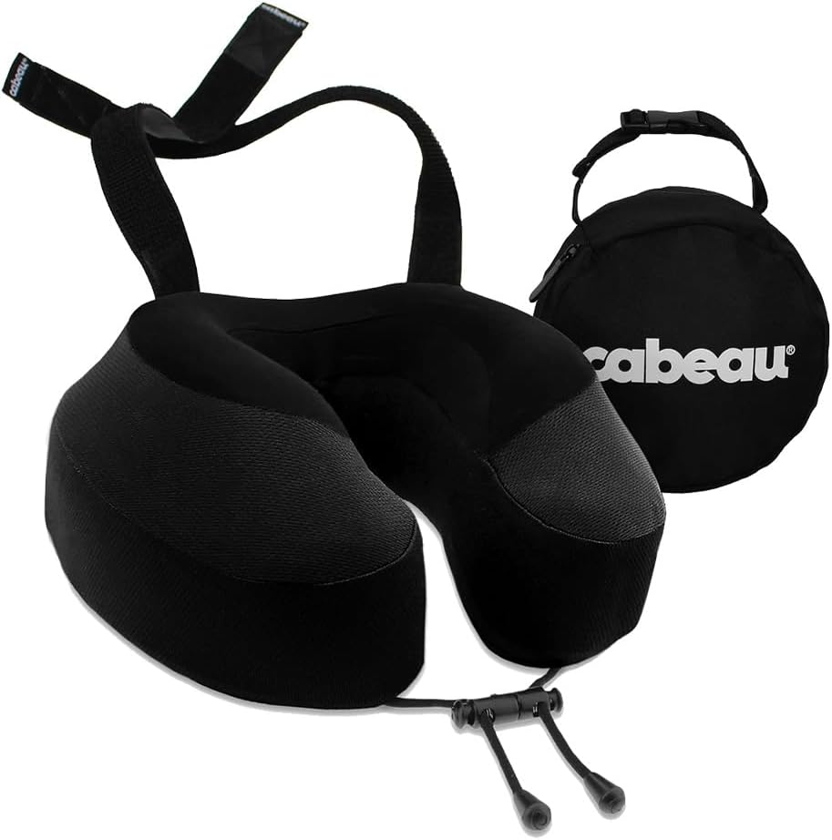 Cabeau Evolution S3 Travel Pillow – Straps to Airplane Seat – Ensures Your Head Won’t Fall Forward – Relax with Plush Memory Foam – Quick-Dry Fabric Keeps You Cool and Dry (Indigo)…