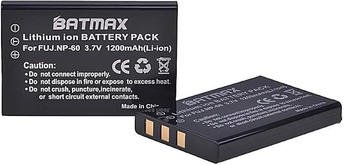 Batmax 2Pcs FNP-60 NP-60 Battery + LCD USB Charger