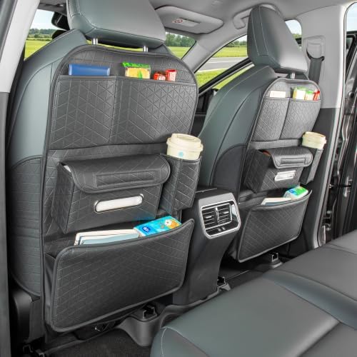 2 Pack Backseat Car Organizer with Tablet Tray, Organizer for Kid