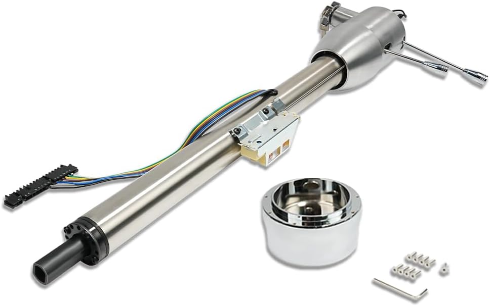 30" Natural Manual Steering Column with Key & 9 Holes Adapter
