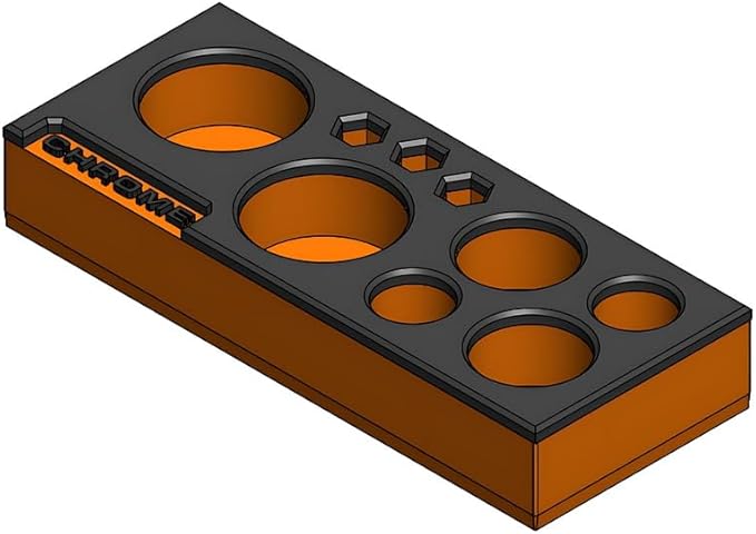 MagAttach Chrome Adapter and Short Extensions Magnetic Interconnecting Organizer Tray (Orange/Black)