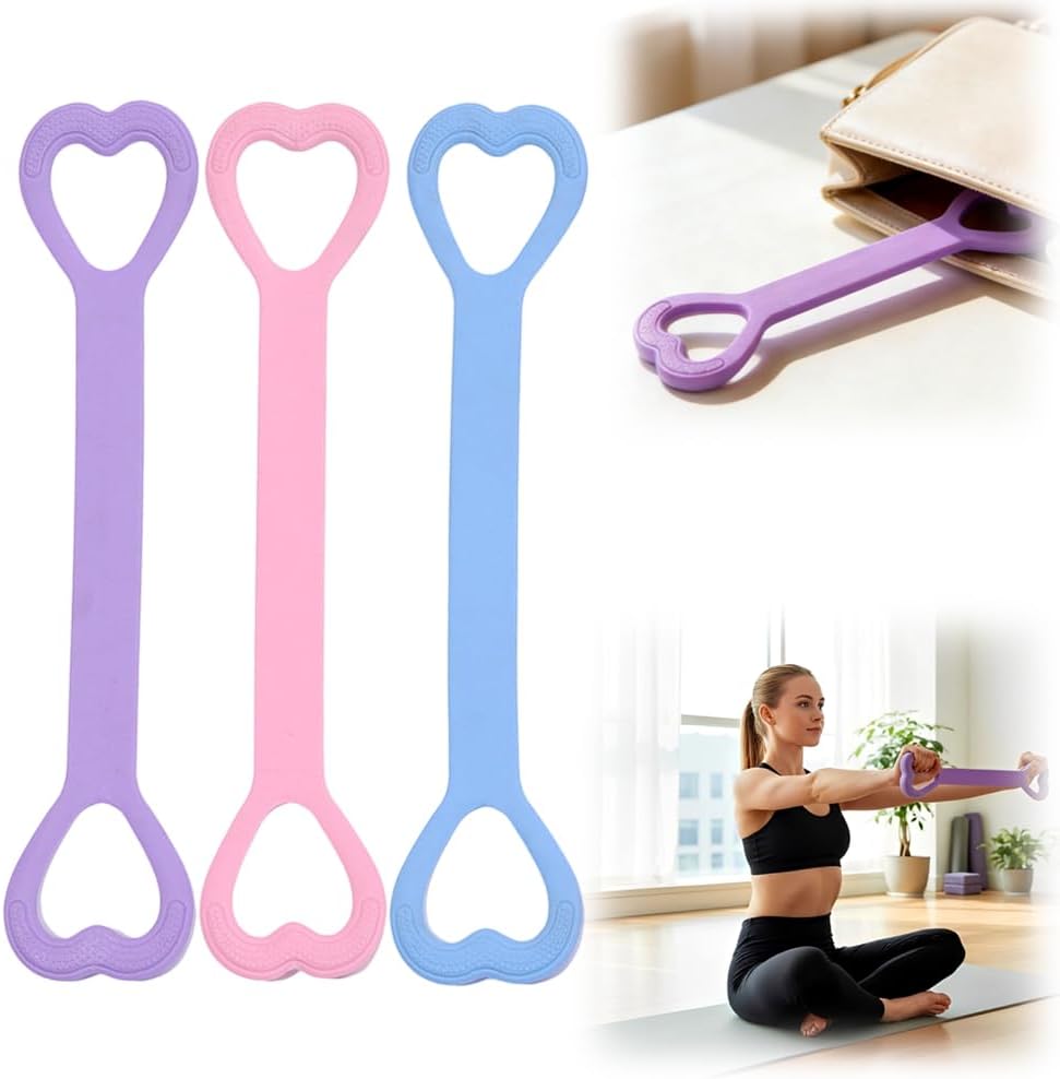 Skiennix 3PCS Resistance Bands - Figure 8 Elastic Bands for Arm, Back & Shoulder Training | Ideal for Yoga & Pilates
