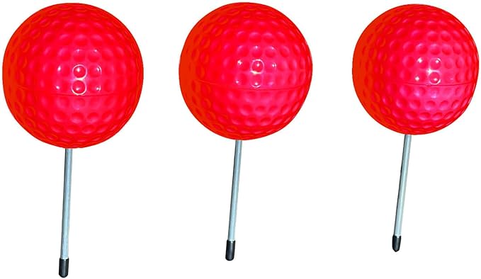 Sandbaggy Plastic Tee Markers for Golf Course (UV Resistant) - Steel Spike - Safety Caps Included