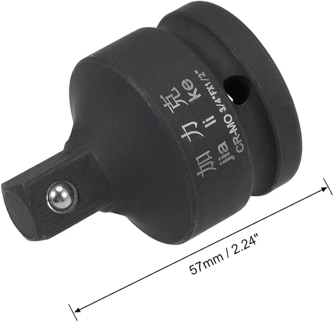uxcell 3/4" Drive (Female) x 1/2" (Male) Impact Socket Reducer for Use with Air Impact Wrenches, Breaker Bars, Ratchets, CR-MO Steel