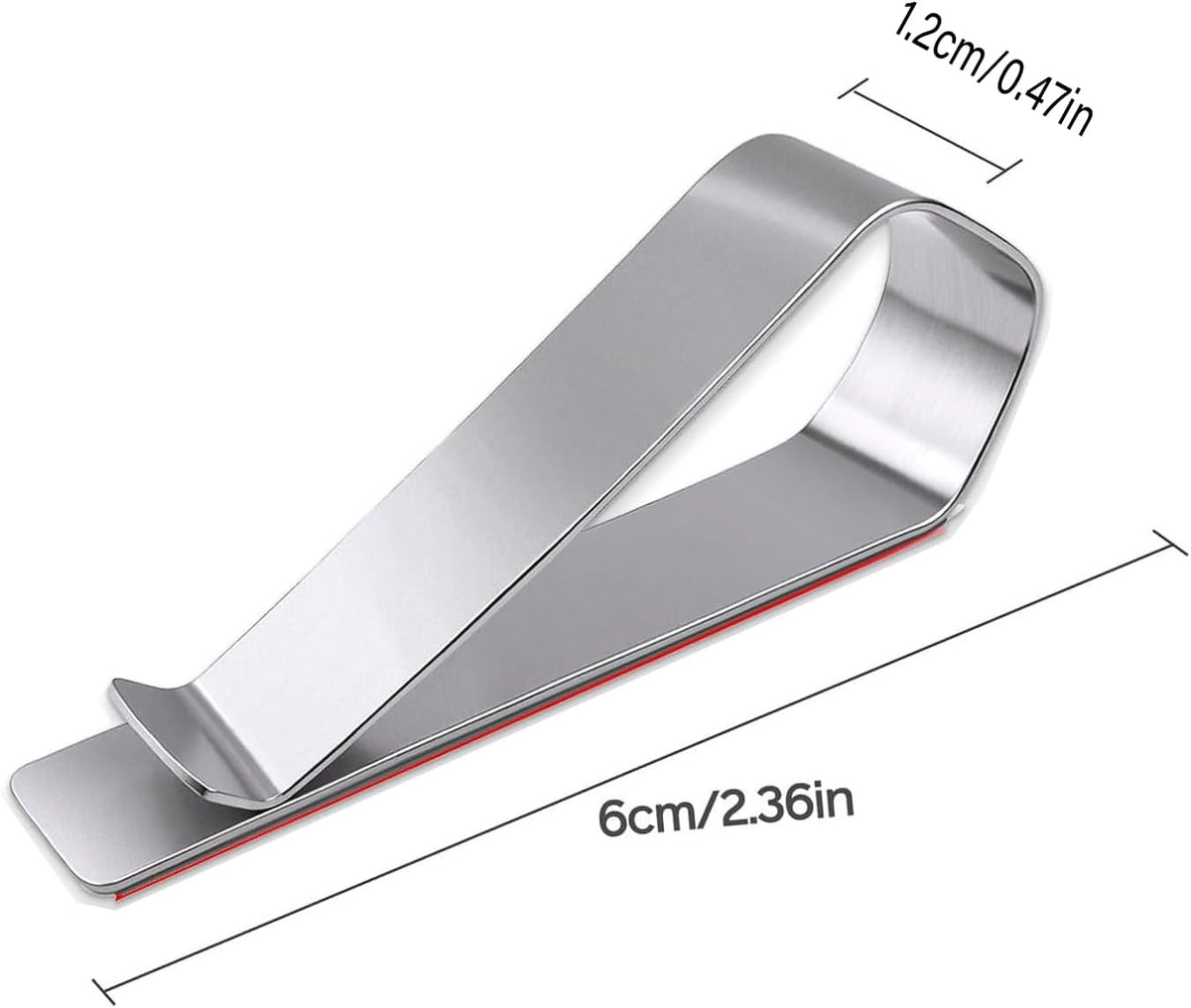 16Pcs Stainless Steel Visor Clips for Cars with Adhesive, DIY Sun Visor Clips Garage Door Remote Visor Clip Strong Hold Accessory for Car, Home & Office