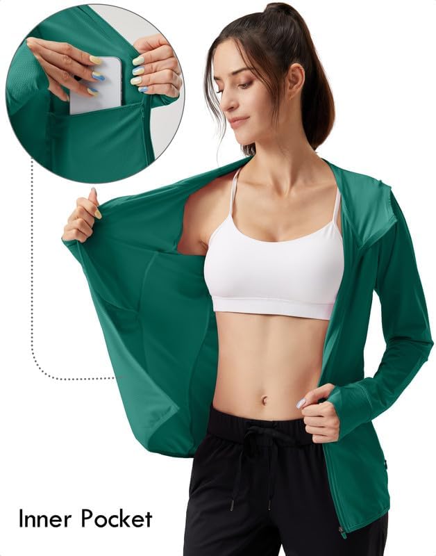 Soothfeel Women's Lightweight UPF 50+ Sun Protection Hoodie Jacket | Long Sleeve with Pocket for Outdoor Hiking