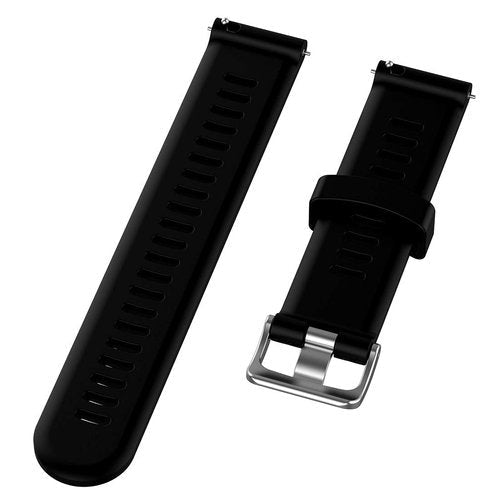 AWADUO For Garmin Forerunner 645 Replacement Band, 20mm Replacement Silicone Wrist Band Strap For Garmin Forerunner 645/245 Music (Silicone Black)