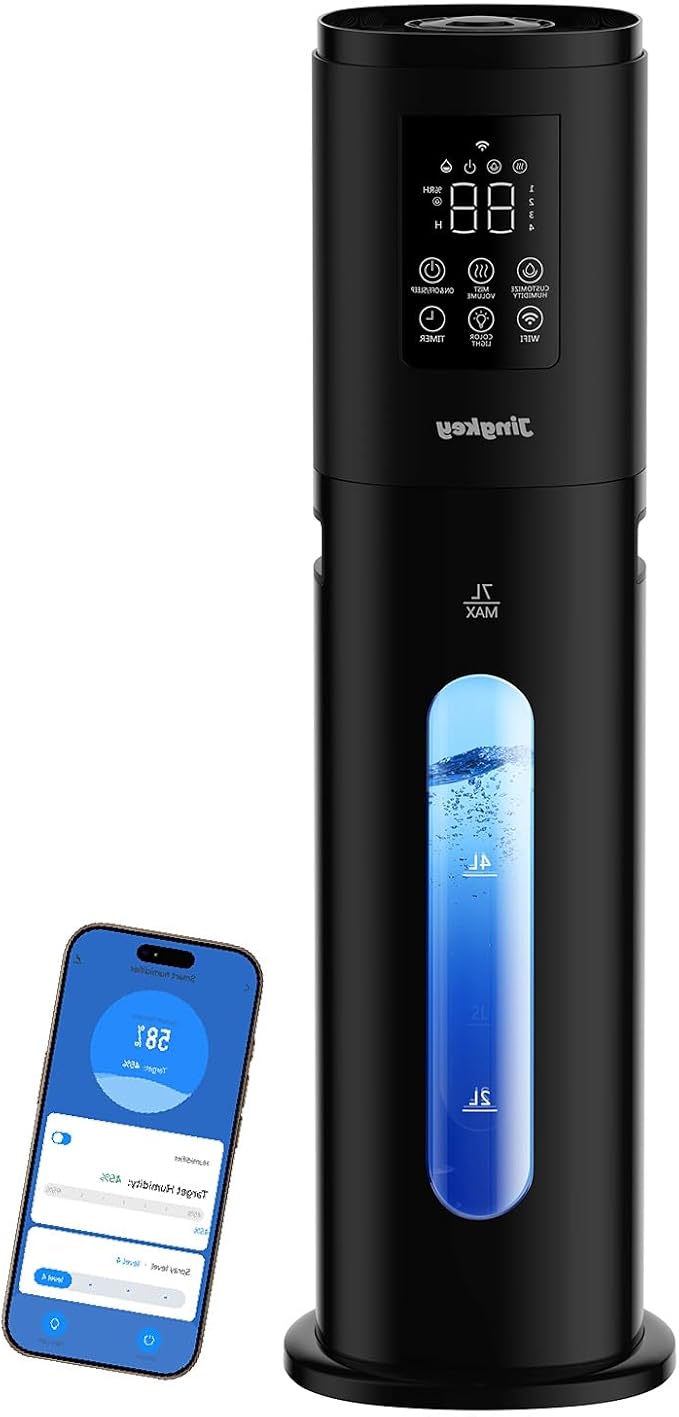 Smart Humidifiers for Bedroom Large Room with Smart App & Remote Control, 7L/1.85Gal Large Humidifier with Night Light,Top Fill Whole House Quite Humidifier for Home Midnight