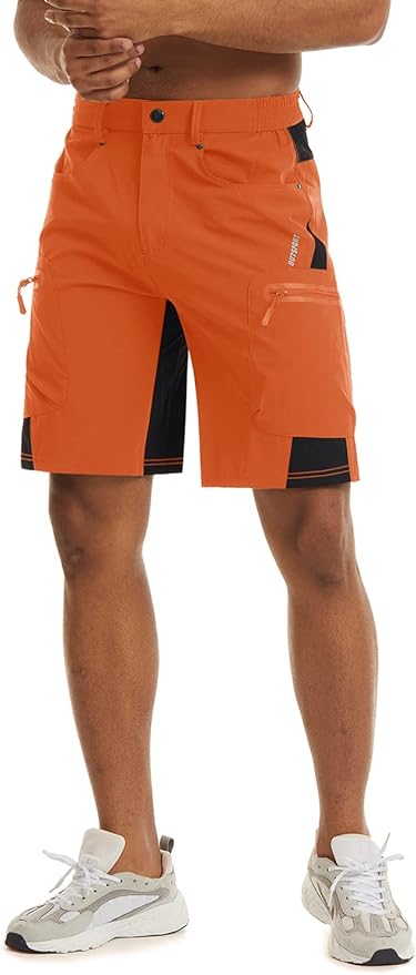 TACVASEN Men's Hiking Cargo Shorts 10" with Zipper Pockets Quick Dry Casual Stretch Golf Work Short Outdoor Summer