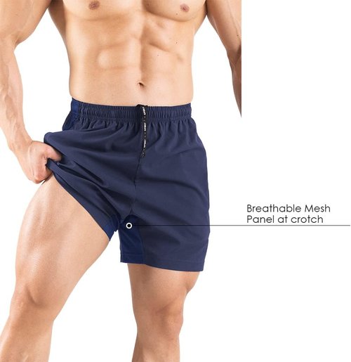 Gaglg Men's 5" Running Shorts - Quick Dry Athletic Gym Shorts with Zipper Pockets | 2 Pack