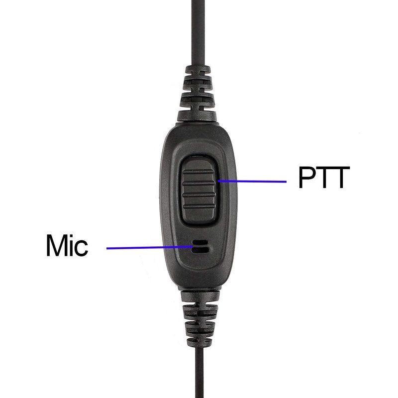 Retevis Case of 10, Two Way Radio Earpiece with Mic Single Wire Earhook Headset for RT22 RT21 RT68 RT68H H777 H777H RT86A RT86S, Compatible with Pxton, Baofeng BF-888S/BF-T26, Kenwood Walkie Talkies