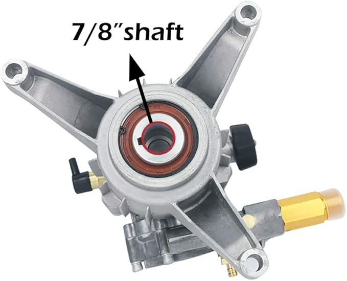 7/8'' Shaft Pressure Washer Pump Replacement Rear Inlet/Outlet 2400-2800PSI Pumps Replacement for Power Pressure Washer, Compatible with GCV190, 308653078, Craftman, Simpson, Ryobi, Honda and More