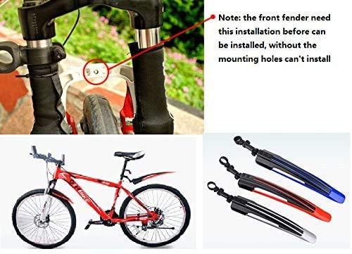 Free-fly Adjustable Road Mountain Bike Bicycle Cycling Tire Front/Rear Mud Guards Mudguard Fenders Set (Black)