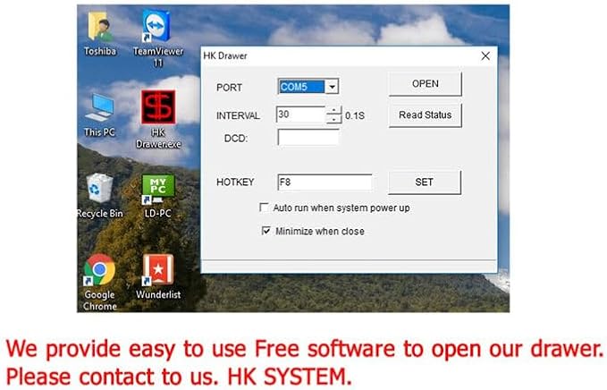 HK SYSTEMS 16inch "Stainless Steel" Front Heavy Duty POS"USB" Interface Cash