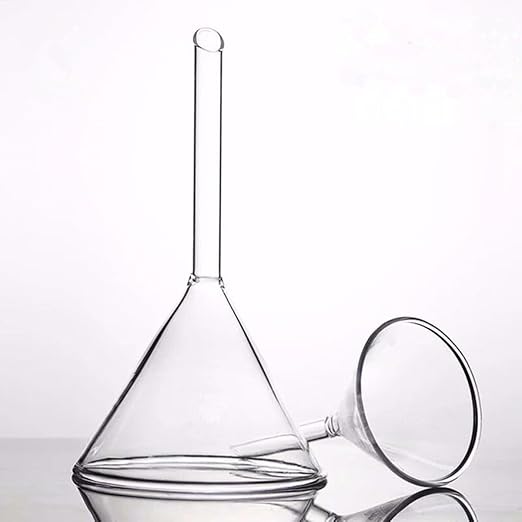 3Pcs Glass Funnel Set Filling Funnels Small Bottle Funnel Short Stem Glass Funnel Mini Funnel for Essential Oil, Spices, Liquid, 60mm 75mm 90mm