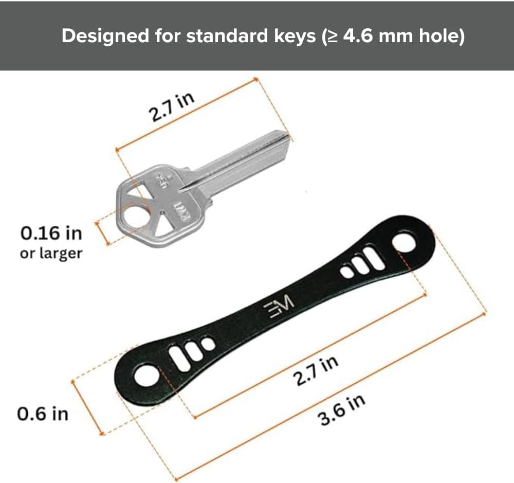 EM Compact Key Holder, Pocket Key Organizer, 14 Keys Key Bar