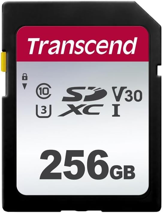 Transcend 256GB SDXC Memory Card, UHS-I U3 V30, 4K UHD & Full HD, Class 10