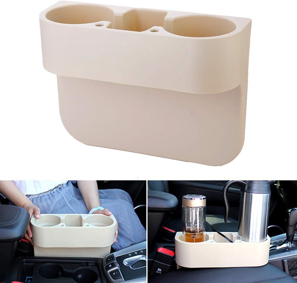 Heart Horse Cup Holder Portable Multifunction Vehicle Seat Cup Cell Phone Drinks Holder Box Car Interior Organizer (Black)