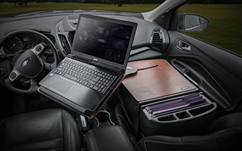 AutoExec Reach Car Desk for Your Vehicle Workstation and Mobile Office, Front Seat, Mahogany