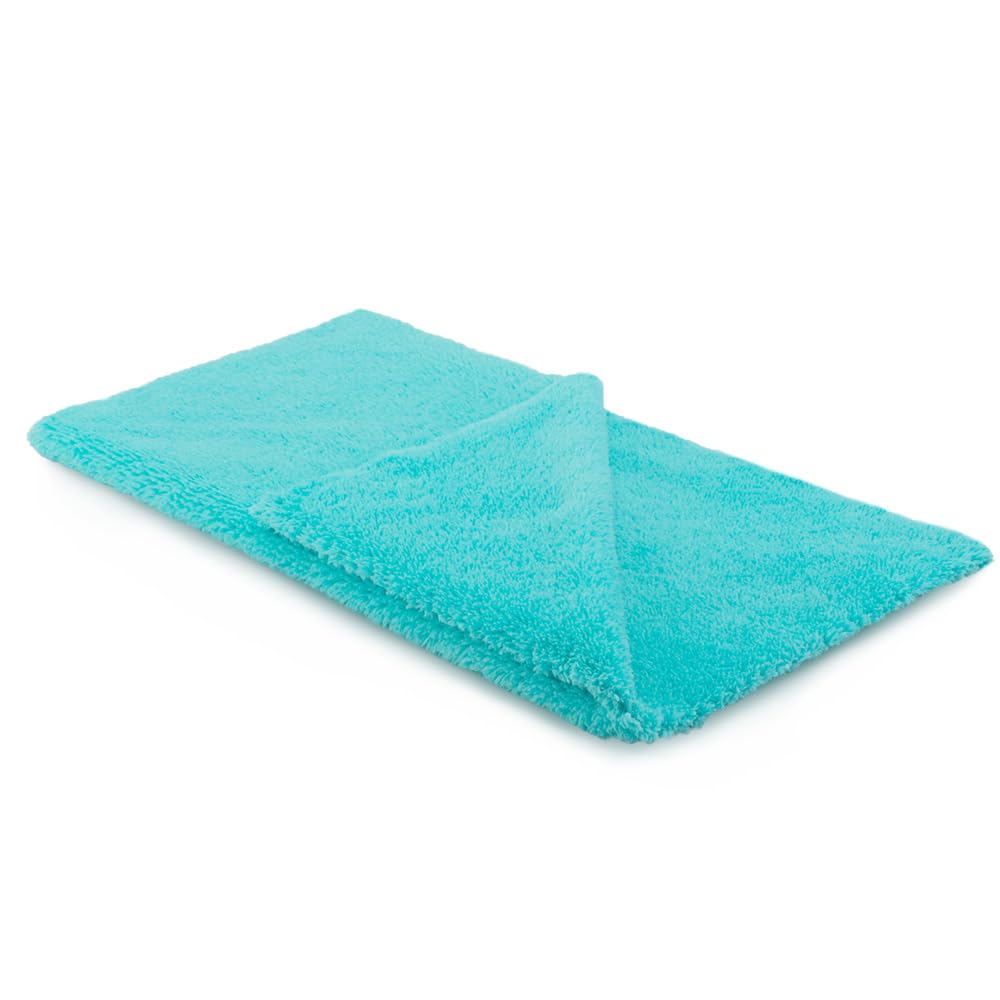 SPTA Microfiber Drying Towels - 6 Pack Super Plush Edgeless Car Wash Towels, 16.1x17.7 in, Teal Blue | 420GSM