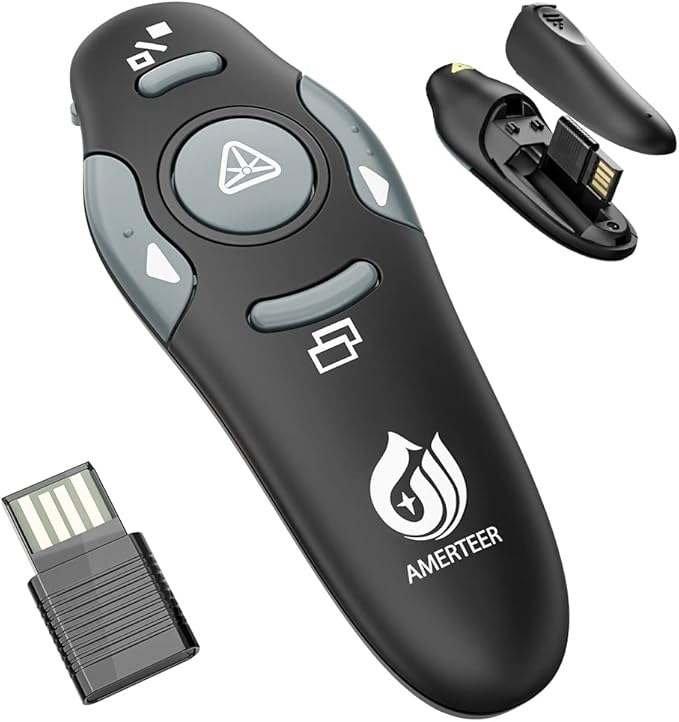 AMERTEER Presentation Clicker Wireless Presenter Remote Clicker
