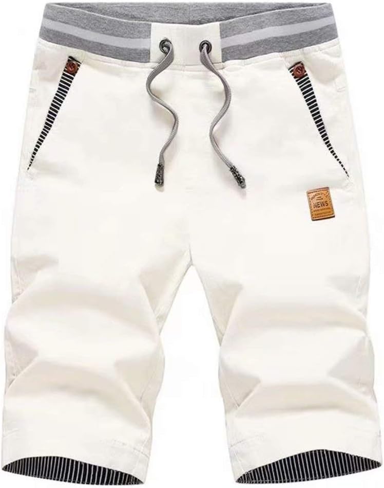 Tansozer Men's Casual Beach Shorts - Classic Fit with Drawstring, Elastic Waist & Pockets