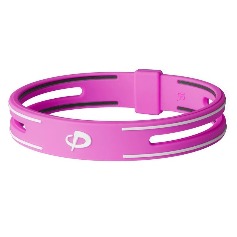 Phiten S-PRO Titanium Bracelet - Waterproof Sport Silicone Bracelet Wristband with Aqua-Titanium for Alternative Healing - Power Elastomer Zone with Micro Titanium Spheres - Pink, 6.75 Inch