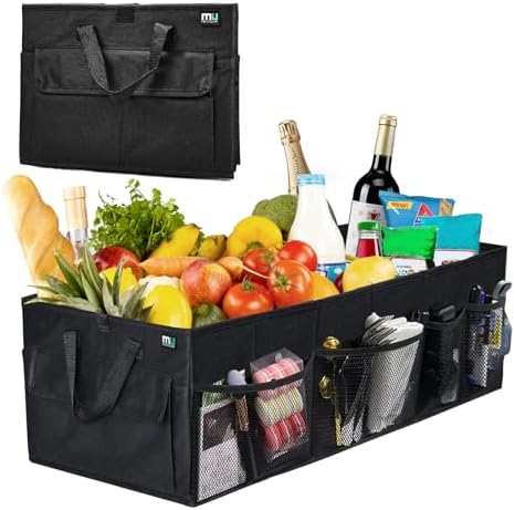 MIU COLOR Trunk Organizer for Car, Car Organizer, 12 Pockets Trunk Organizer for SUV, Durable Oxford, Non-Slip Bottom, Trunk Storage Organizer for Sedans, Van, Jeep, Grocery, Large 3 Compartments