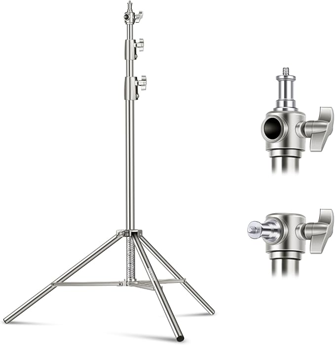NEEWER 102"/2.6m Stainless Steel Light Stand, Spring Cushioned Heavy Duty