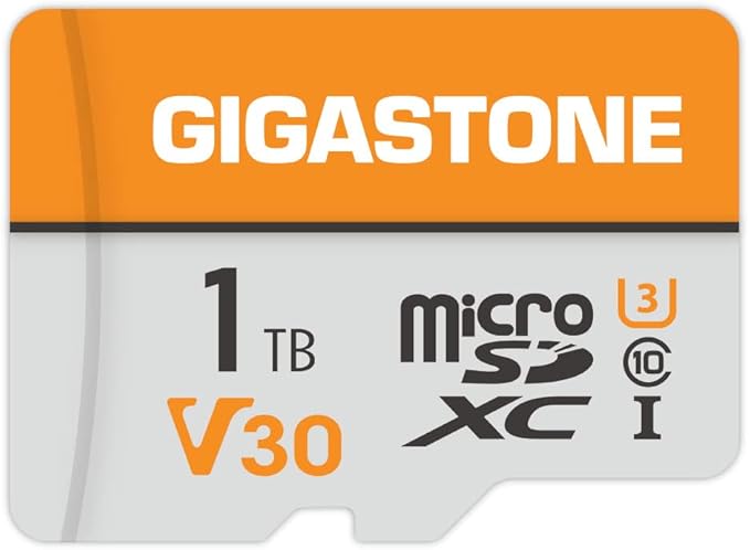GIGASTONE 1TB Micro SD Card, A1 V30 4K Video Recording, Surveillance, Security