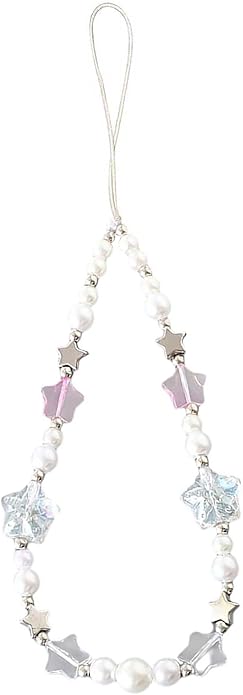 Beaded Phone Charm Lanyard Strap Girly Style Fixed Beads Pearl Lanyards