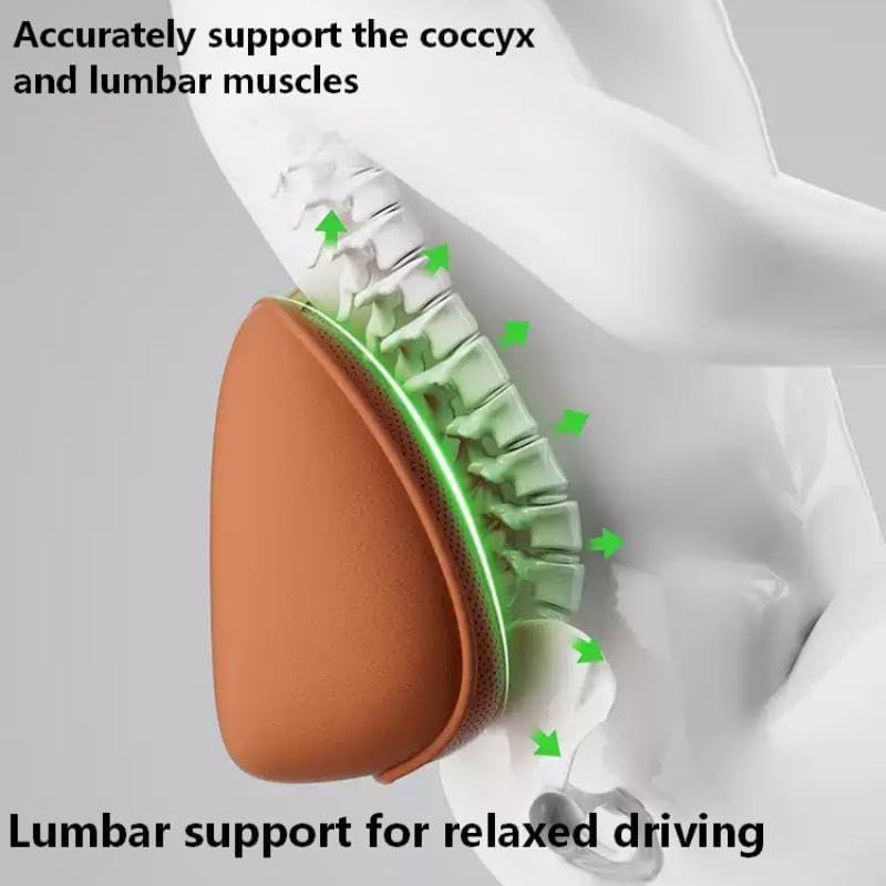 Lumbar Support Pillow for Car, Memory Foam Lumbar Pillow for Lower Back Pain Relief - Back Cushion for Driving, Chair Support for Car-Office Chair, SUV Waist Pillow - Black Suit