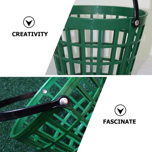GANAZONO Portable Golf Ball Basket with Handle Outdoor Golfball Storage Container Stackable Pressure Resistant Ball Storage Basket for Golf Course Use 6.49X6.10X4.72In