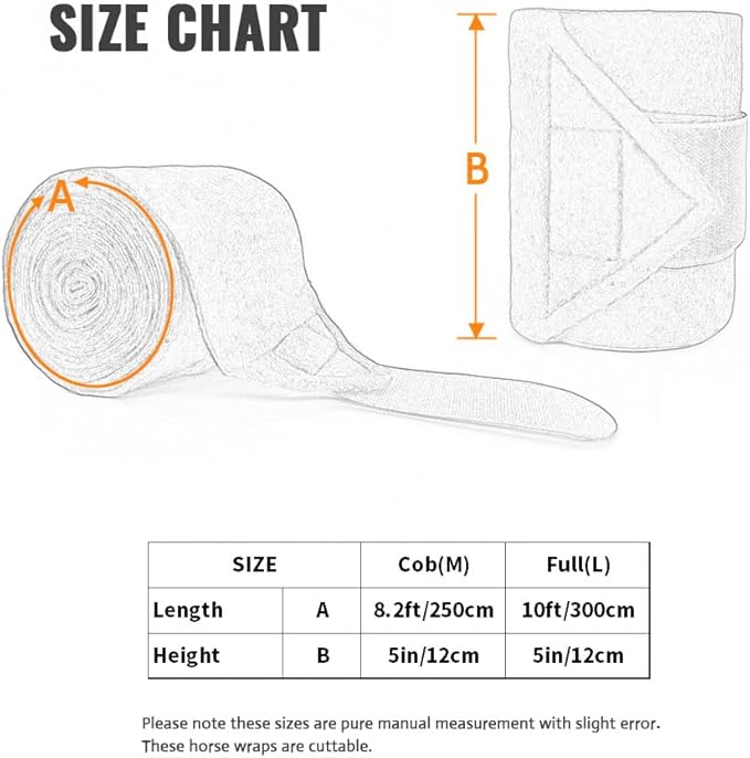 Horse Polo Leg Wraps Soft Fleece Wraps Equestrian Leg Bandage 4-Pack (Full(10ft), Yellow)