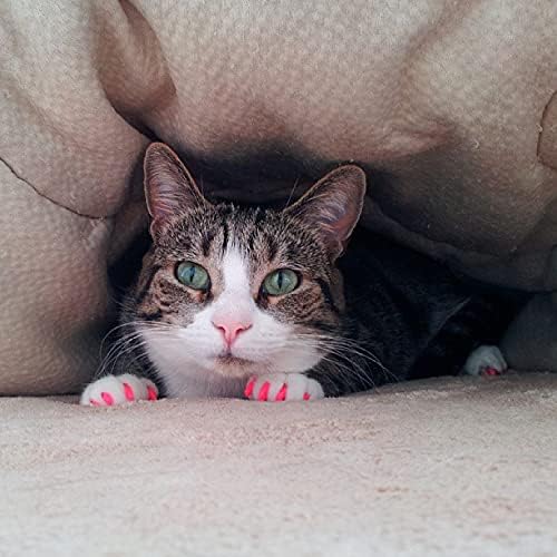 40 Pack Soft Nail Caps for Cat Claws Seafoam Glitter Kitten