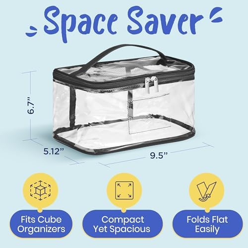 Clear Storage Bags, 6 Pack - Zippered Small Organizers For Toys, Puzzles, Blocks, Craft Supplies, Durable Puzzle Zipper Case Containers for Organizing, Travel, Seasonal, Kids Room Bag Organizer