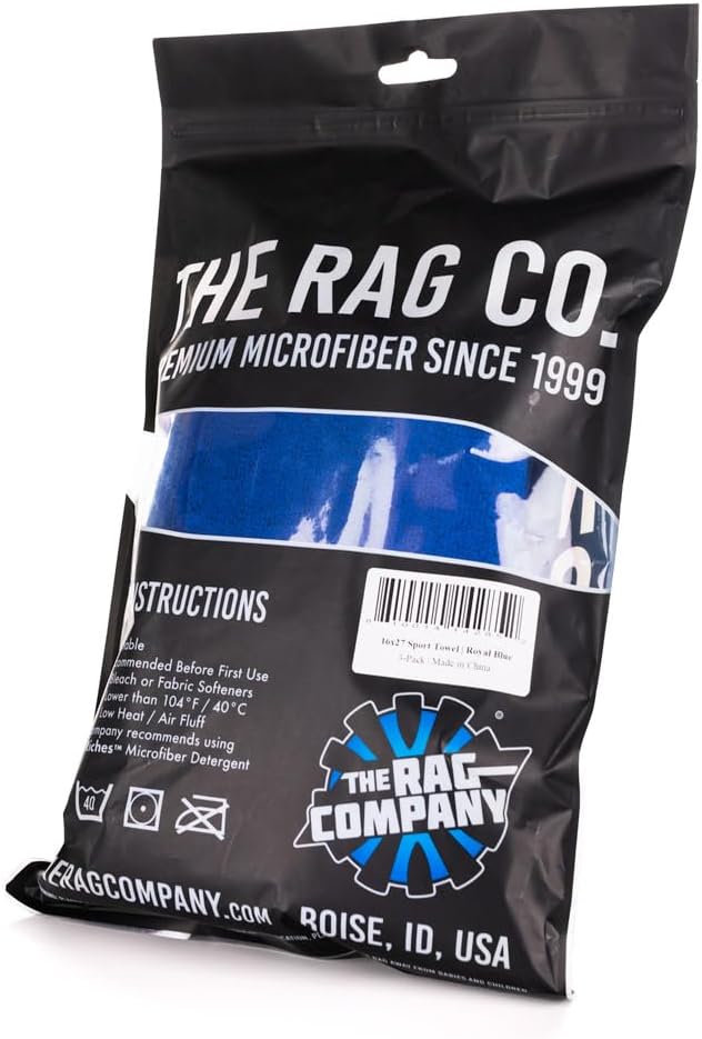 The Rag Company - Sport & Workout Towel - Gym, Exercise, Fitness, Spa, Ultra Soft, Super Absorbent, Fast Drying Premium Microfiber, 320gsm, 16in x 27in, Royal Blue (3-Pack)