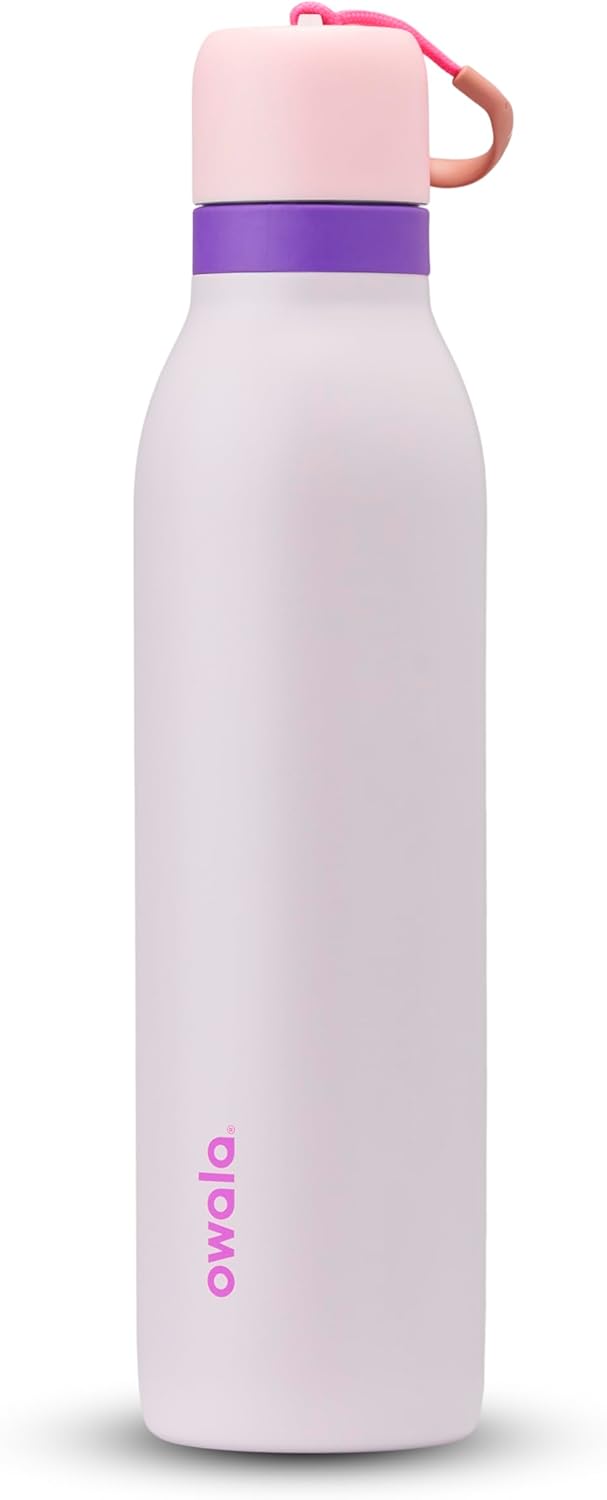 Owala FreeSip Twist Insulated Water Bottle - BPA-Free Stainless Steel with Straw, 24 oz, Pink/Purple