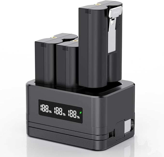 Charging Station for Ring Battery, 3 Pack 3.65V 6040mAh, 3-Slot LED Display