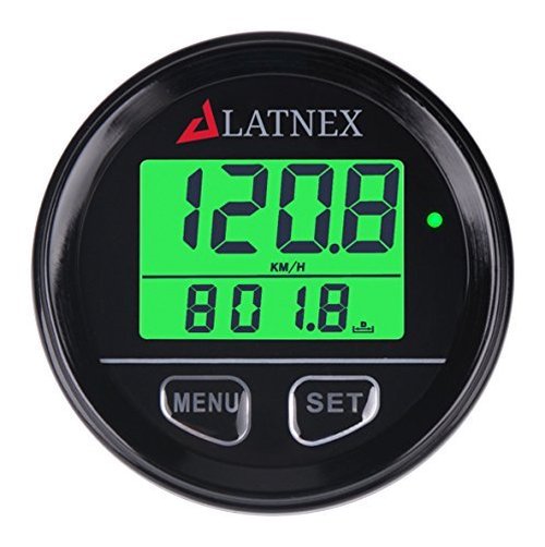 LATNEX SP-GPS95 Universal Digital GPS Speedometer Waterproof. Displays Speed(MPH/KMH), Distance Traveled and Time - Suitable for ATV UTV-Marine-Boats-Motorcycle- Automobile Motor Vehicle Bikes (Red)