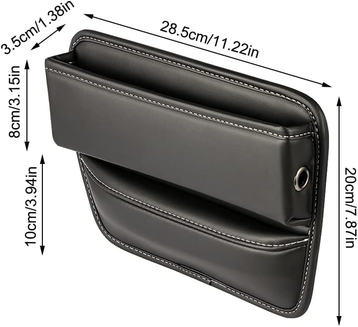 Riloer Car Organizers for Gap Leather Waterproof Car Seat Gap Fillers for Cars, Suvs, Trucks, Front Seat Gap Fillers for Phones, Keys, Cards, Glasses, Brown