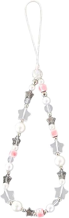 Beaded Phone Charm Lanyard Strap Girly Style Fixed Beads Pearl Lanyards