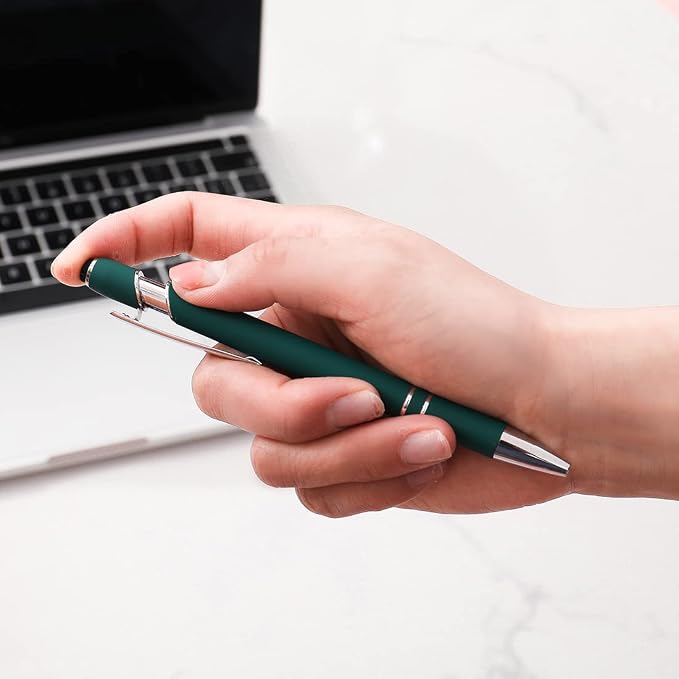 Oddmoal Ballpoint Pen with Stylus Tip, Soft Touch Click Metal Pen, 1.0mm Medium
