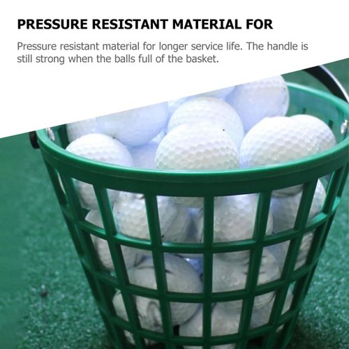 GANAZONO Portable Golf Ball Basket with Handle Outdoor Golfball Storage Container Stackable Pressure Resistant Ball Storage Basket for Golf Course Use 6.49X6.10X4.72In
