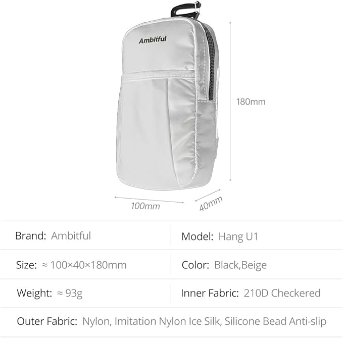 AMBITFUL Compact Sports Camera Bag, Shoulder Strap Storage Case, 3.94 x 1.57 x