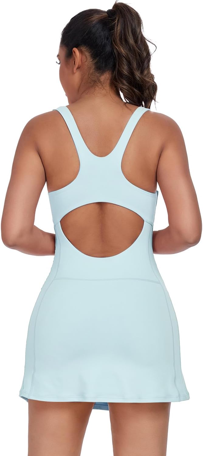 Skiennix Women's Tennis Dress - Built-In Shorts & Bra for Ultimate Comfort | Athletic Mini Dress