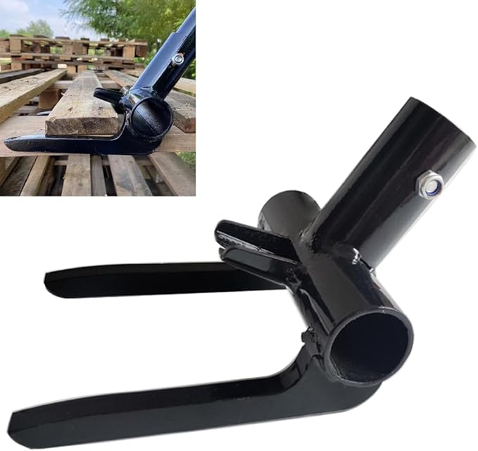 Pallet Buster Head Only, Heavy Duty Steel Tool for Wooden Pallet Removal, Industrial Breaker with Nail Puller for Removing or Tearing Down Woods, Black