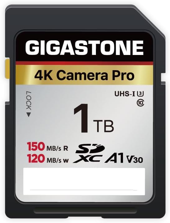 【5-Years Data Recovery】 GIGASTONE 1TB SDXC Memory Card 4K Pro Series Camera