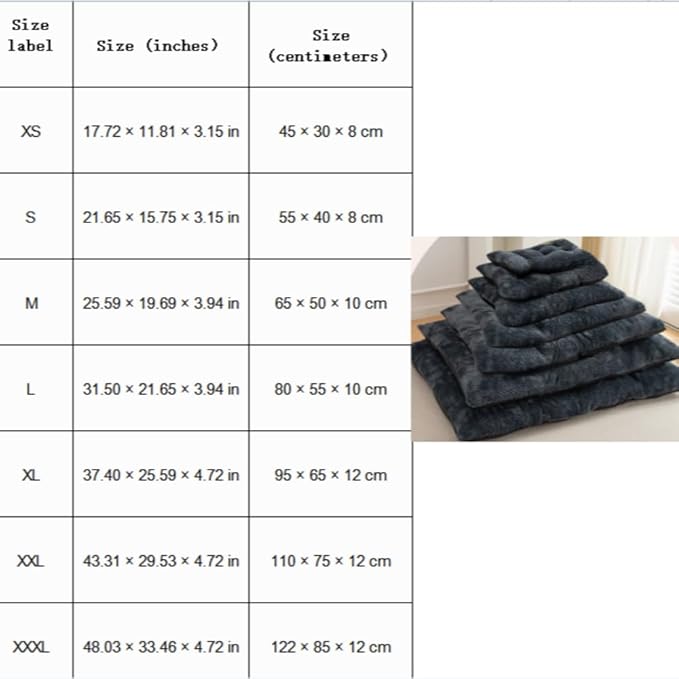 Washable Dog Bed for Large Breeds, Extra Cushioned Crate Mattress with Removable Fluffy Cover, Non-Slip Orthopedic Pet Pad, Machine Washable Kennel Mat(Dark Grey,L)