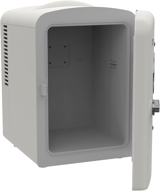 Frigidaire Retro Mini Personal Fridge Cooler, Holds Up to 6 Cans (1 Gal), Portable & Compact, AC Plug & 12V Car Charger (Moonlight)